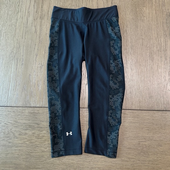 Under Armour Pants - Under Armour Heat Gear Compression Crop Leggings Size Medium Black